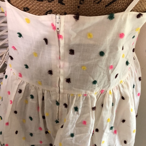 H&M Strappy White V NeckTop Multicolor Dots Sz 10 - Picture 4 of 8